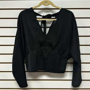 Black Star Fall Structure Long Sleeves V Neck Blouse Size M